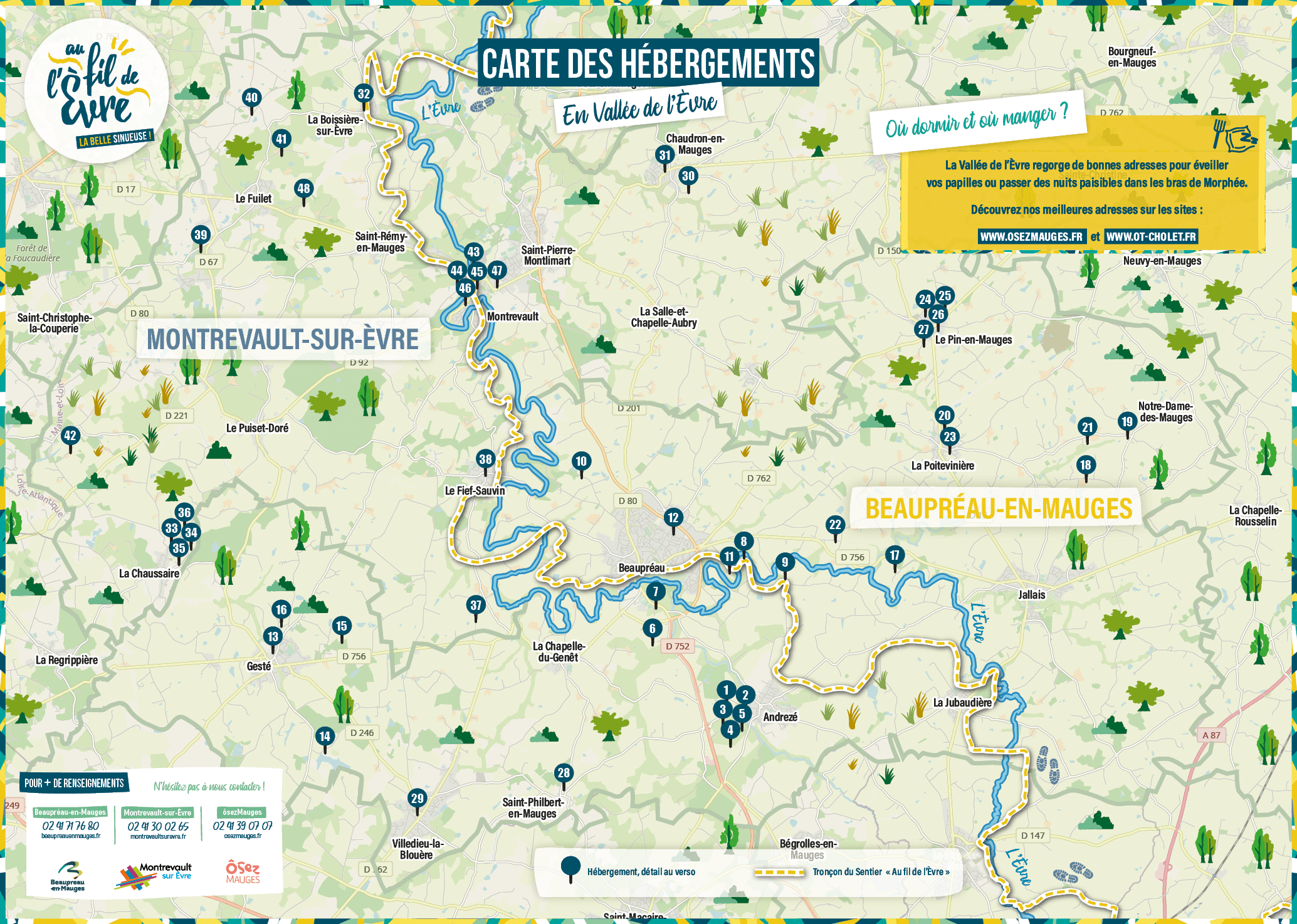 Carte des hebergements